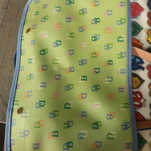 Like New Dooney & Bourke Crayon Hearts Canvas Coated Leather Shoulder Bag - Picture 9 of 12